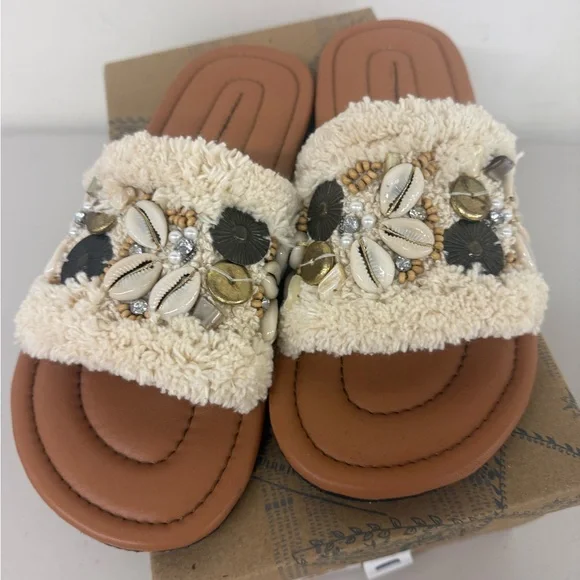 NEW Free People Shipwreck Surf Shell Sandals Size 9 - Picture 5 of 6